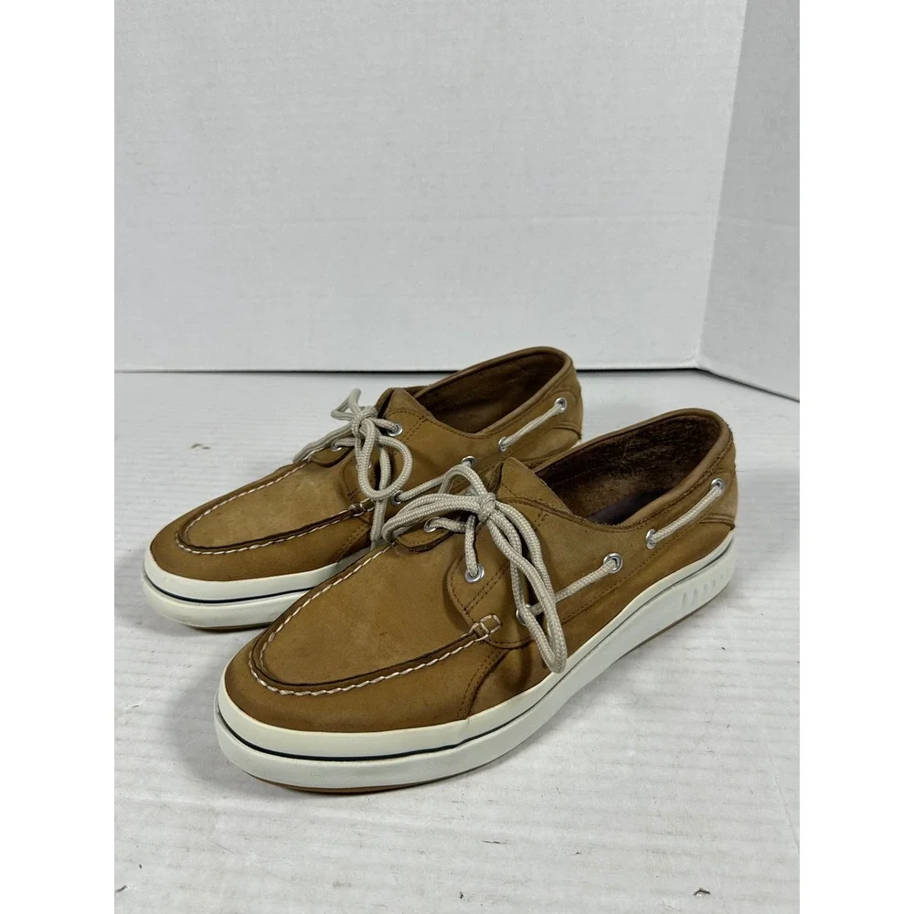 Sperry Top-Sider Mens 11M Tan Leather Boat Shoes Moc Toe Loafers 0884130 D3-CH17